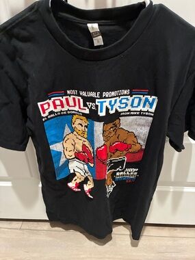 Black Short Sleeve Paul vs Tyson Graphic Tee - Size S